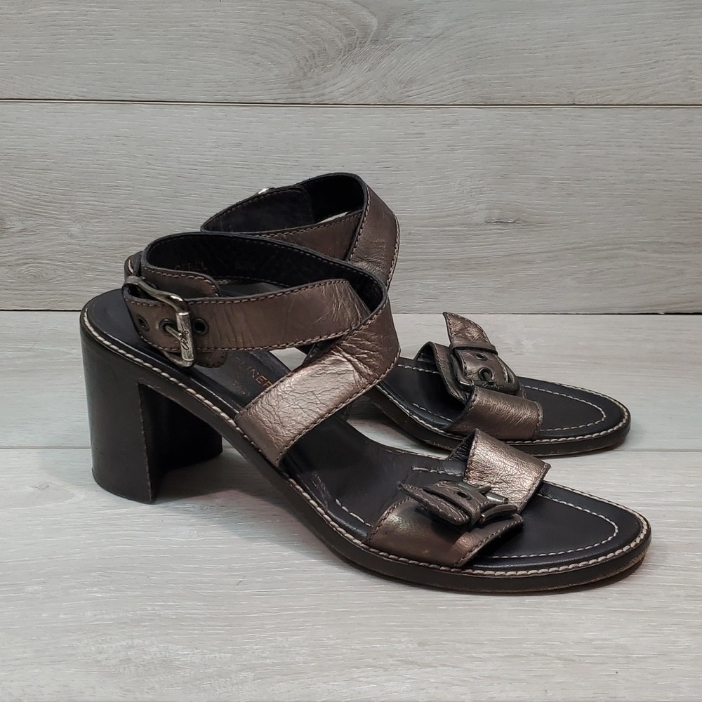 Donald j Pliner Womens Cerel Ankle Leather Block Heels shoes Sandals sz 8.5N